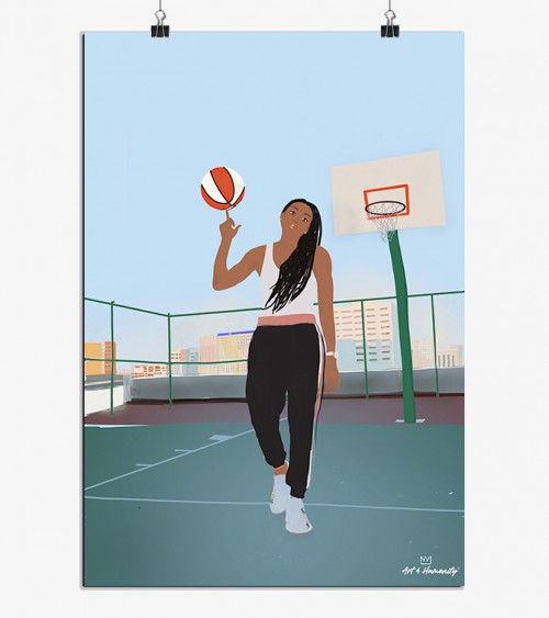 Renee Montgomery art print basketball pic WNBA