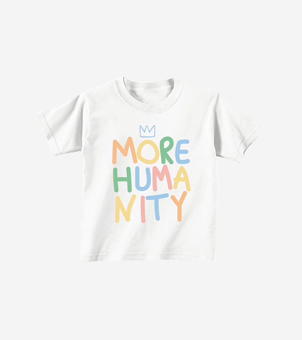 Pic of a t-shirt for kids with a colorful text